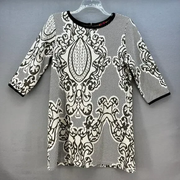 Isle by Melis Kozan Dress Women's Large White Black Knee Length Classic Cocktail - Picture 1 of 11